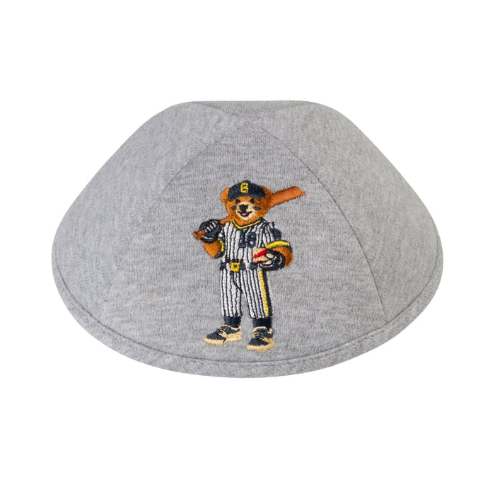 Baseball Dov Bear gray jersey kippah for boys – iKippah