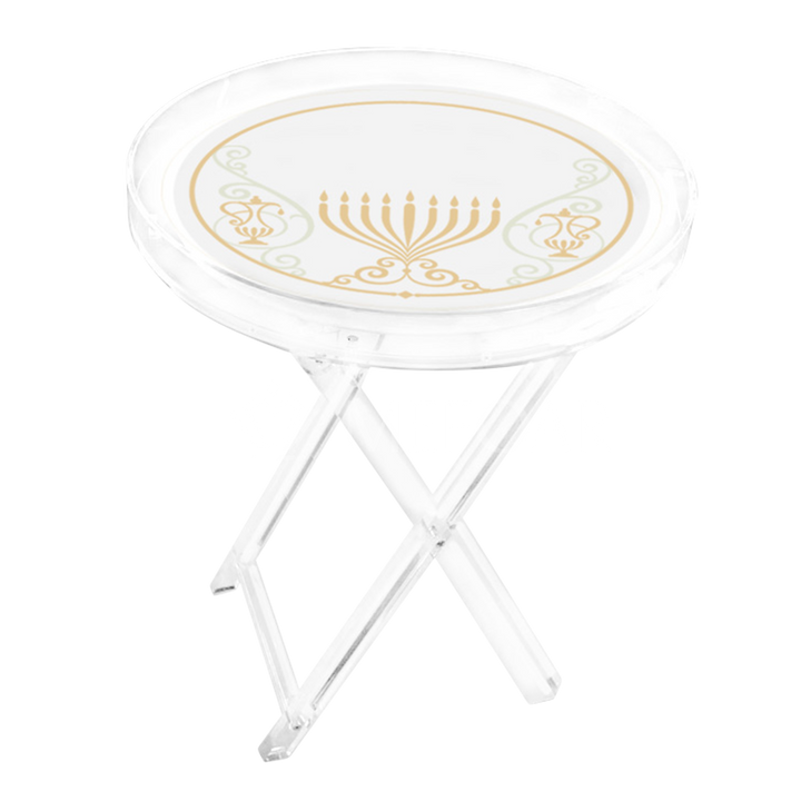 Round Acrylic Folding Menorah Table — Style 103