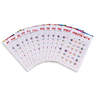 Sheets of round Chanukah stickers with menorahs and dreidels