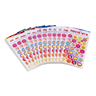 Sheets of round pink and orange Chanukah stickers