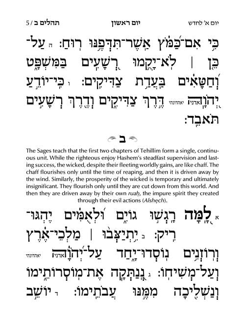 Hasbani Family Tehillim Grey — sample page with kavanot Hashem | Judaica Square