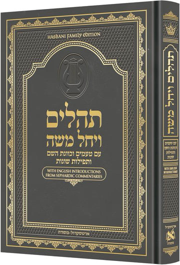 Grey-bound large type Tehillim, all Hebrew with taamin and Kavanot Hashem, 416 hardcover pages