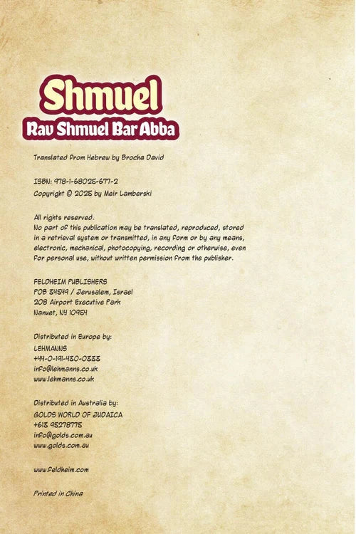 The Amoraim Series: Rav Shmuel Bar Abba [Shmuel] - Comics