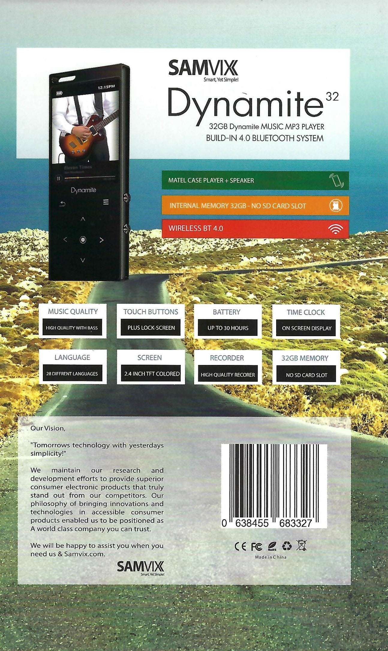 Samvix - Dynamite 32 GB MP3 Player - Black — kosher MP3 player | Judaica Square Lakewood