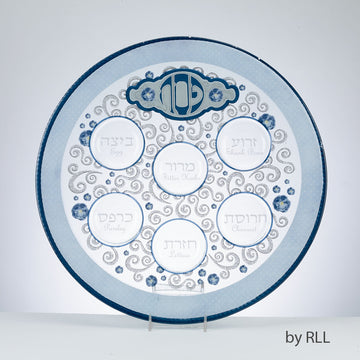 Rite Lite Round Glass Elegant Seder Plate