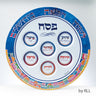 Rite Lite 12 inch melamine Seder plate with a multicolor Jerusalem design