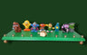 Sesame Street figures on a green menorah