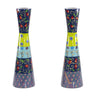 Shabbat Candlesticks, Multicolor Hand Painted, 8.5 in, front view