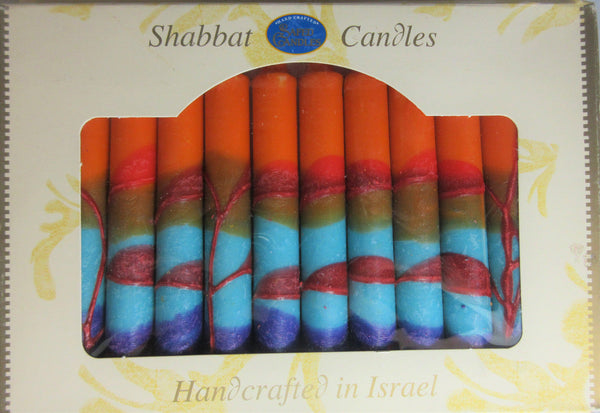 12 Tapered Israeli Shabbat Candles-Harmony Orange (SC-SHHR-O)