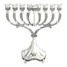 Silver plated Chanukah menorah with curved decorated branches