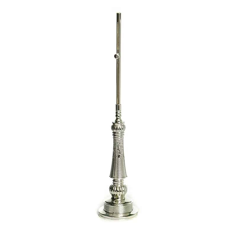 Silver Plated Shabbat Candle Lighter Holder, Jerusalem Design, front view