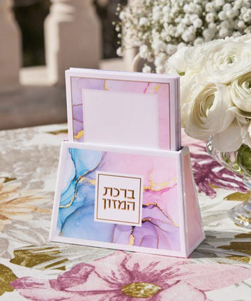 Simchonim aqua style bencher stand with benchers, shown on a table setting