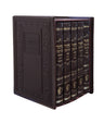 Simchonim Classic five-volume machzor set in brown faux leather with gold lettering and matching slipcase