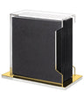 Simchonim Lucite stand holding Lacey zemiros in black
