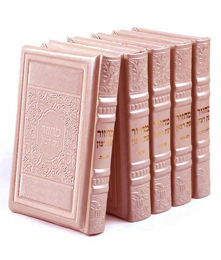 Simchonim Elegant series genuine leather machzor set in silvery