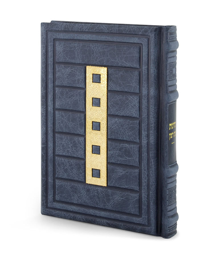Simchonim Cube style leather techinos in blue leather