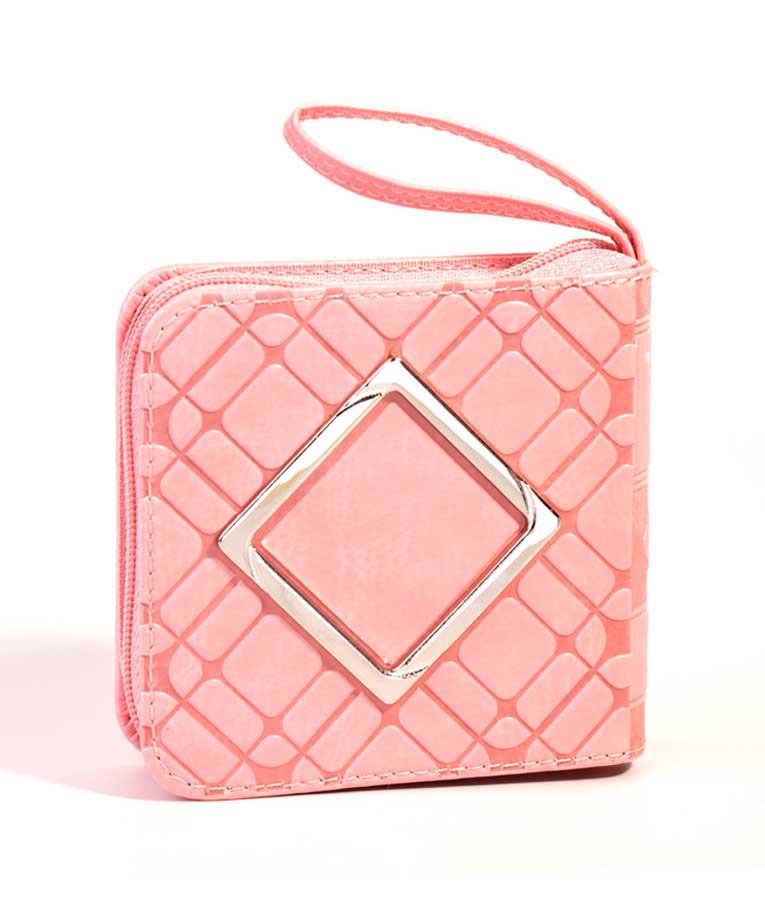 Simchonim mini zipper siddur with diamond design in light pink