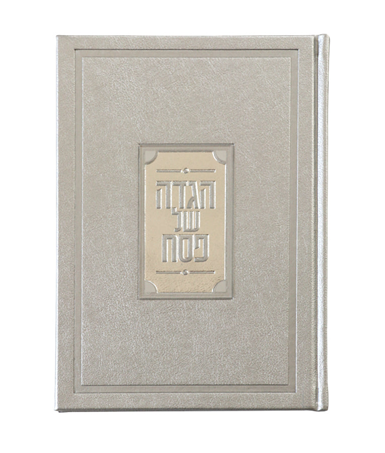 Simchonim haggadah with Lucite plate in silver