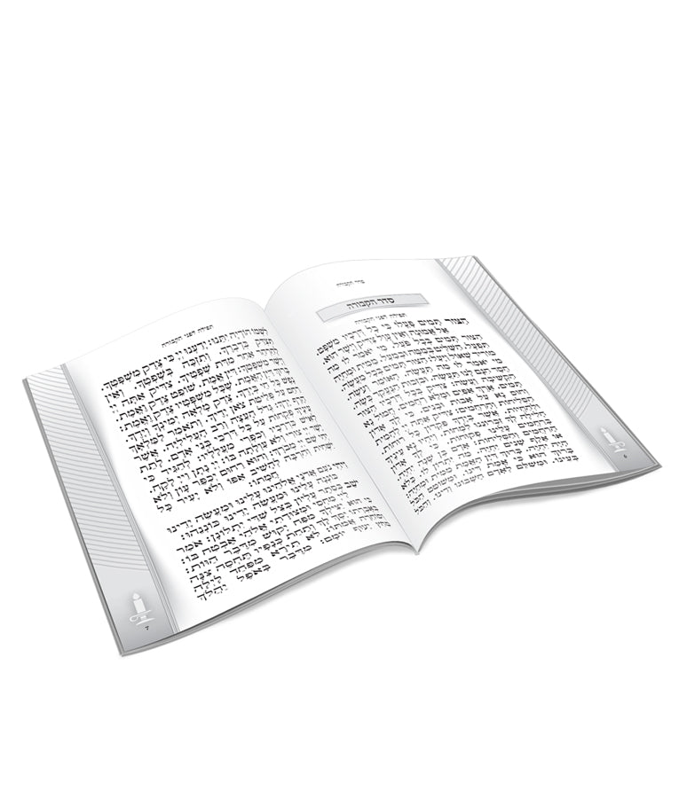 Simchonim Yizkereim cemetery prayer booklet, opened to show the inside pages