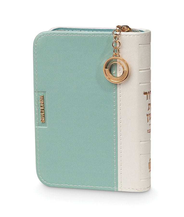 Simchonim zipper siddur with gold toned charm in mint