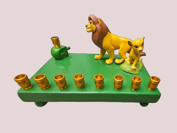 Small Lion King menorah, view 4