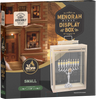 Small clear-panel menorah display box with easy-assembly frame