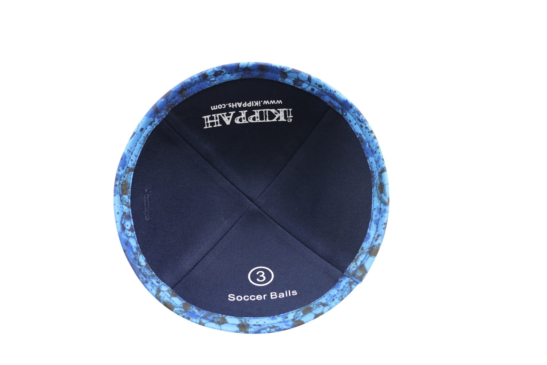 Close-up of Cotton Kippah sport theme detail