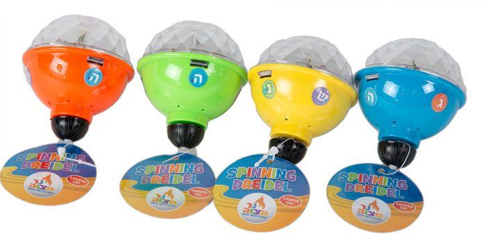 Ner Mitzvah novelty spinning dreidel toy on a flat surface