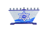 Colored-glass Chanukah menorah with Star of David motif