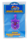 Izzy & Dizzy sticky throw dreidel Chanukah toy on a smooth surface