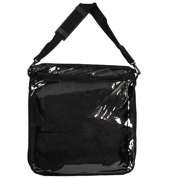 Travel Tefilin Bag Holder with Strap - Black/Clear 11.5"x10" (TB-1041)