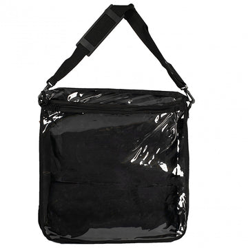 Travel Tefilin Bag Holder with Strap - Black/Clear  11.5"x10" (TB-1041)