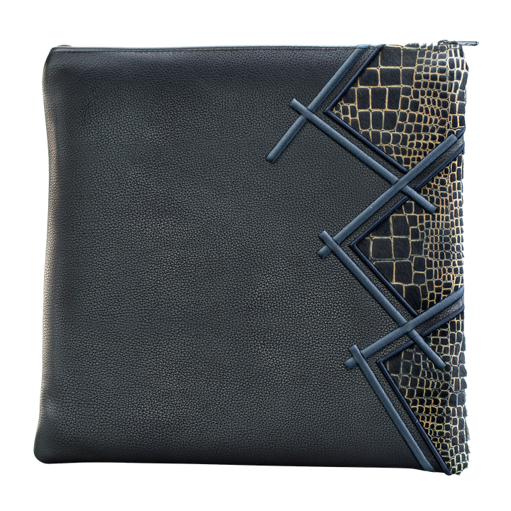 Premium fur tallis and tefillin bag set, design 524