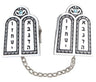Tallit Clip-Luchot W/ Blue Gem (TC-59334)