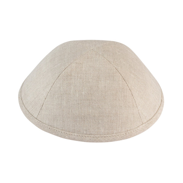 Tan Linen Kippah - iKippah by Judaica Square
