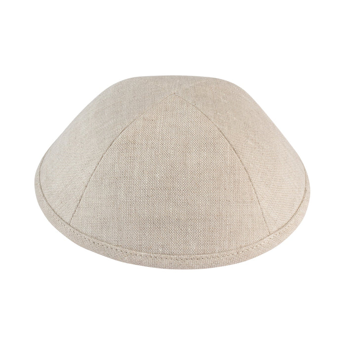 Tan Linen Kippah - iKippah by Judaica Square