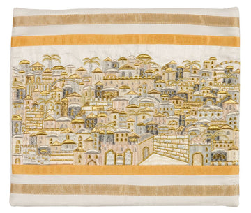 Emanuel Full Embroidered Jerusalem Tallit Bag-- Gold (EM-TBB4Z)