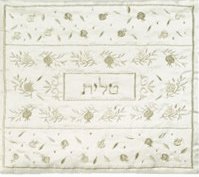 Talit Bag Embroidered Pomegranate Silver
