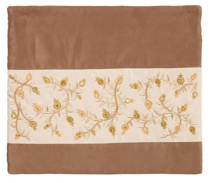 Emanuel Microsuede Tallit Bag Pomegranates- Brown (EM-TD2)