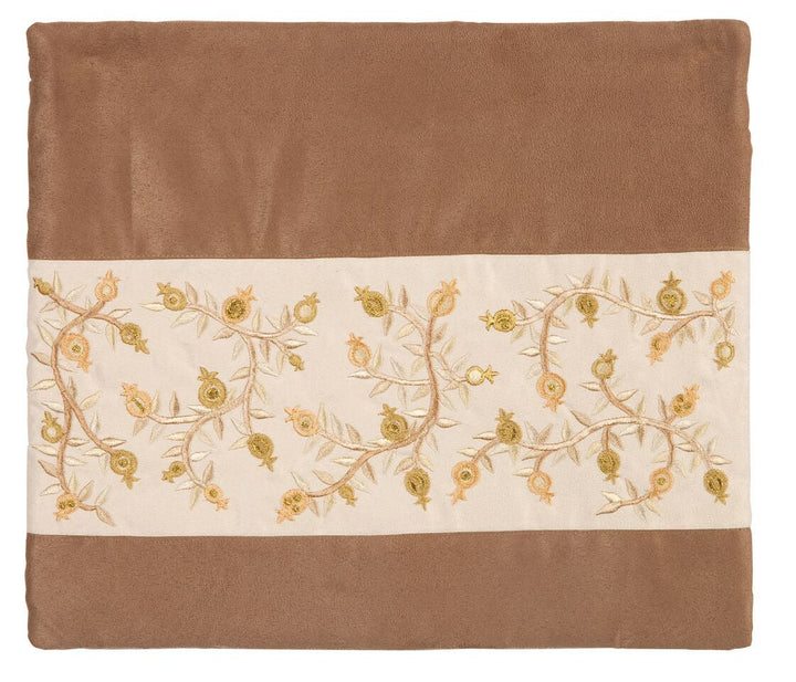 Emanuel Microsuede Tallit Bag Pomegranates- Brown