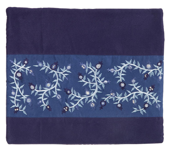 Emanuel Microsuede Tallit Bag Pomegranates- Blue (EM-TD3)