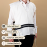 Textured Wool Tzitzis, V-Neck, 2-Hole