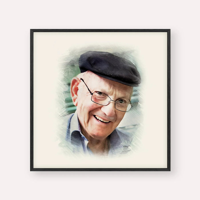 The Chalban - Rabbi Chaim Cohen, color portrait with black frame; square format example