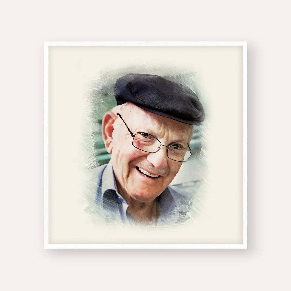 The Chalban - Rabbi Chaim Cohen, color portrait with white frame; square format example