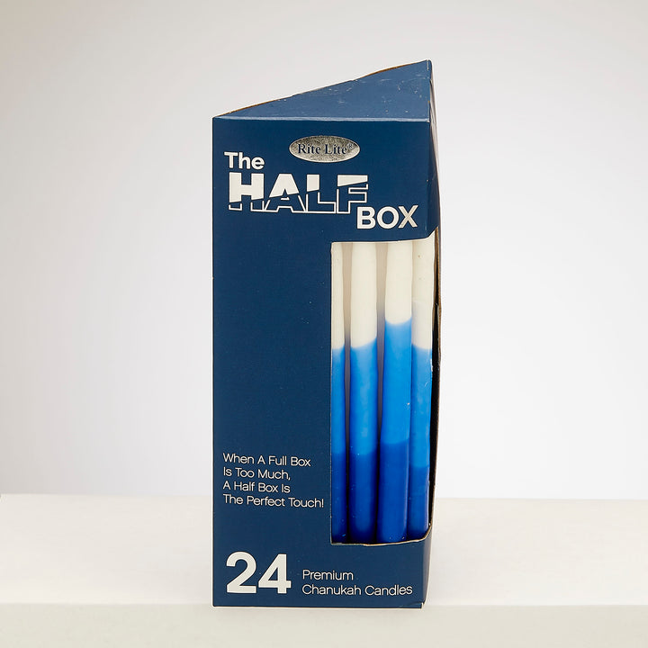 Rite Lite The Half Box 24 Pack Chanukah Candles, Blue Tri-Color
