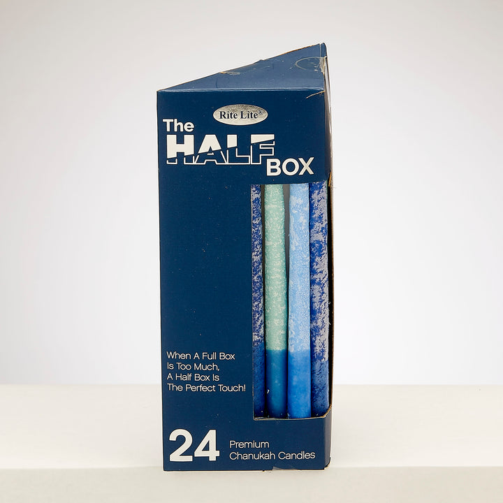 Rite Lite The Half Box Chanukah Candles, 24 Pack, Frosted Shades of Blue