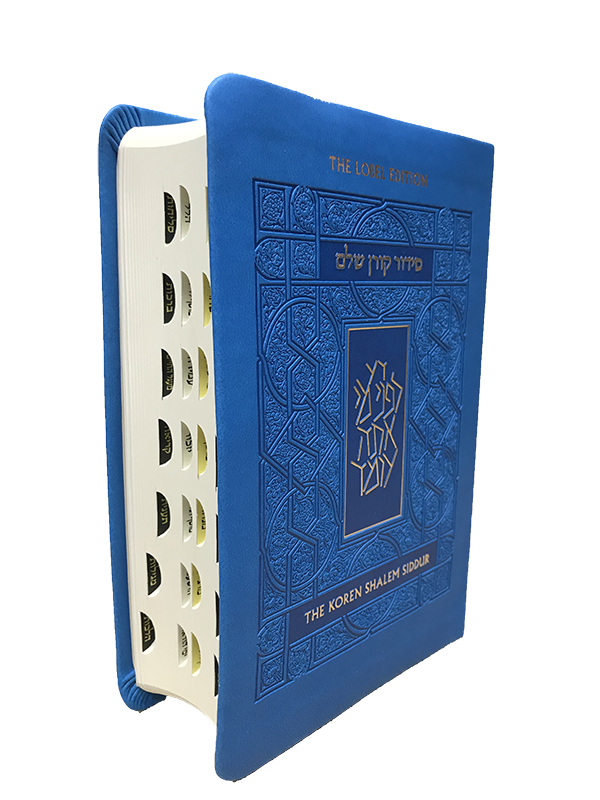 The Koren Shalem Siddur with tabs, Blue, Rabbi Jonathan Sacks (Flexcover)