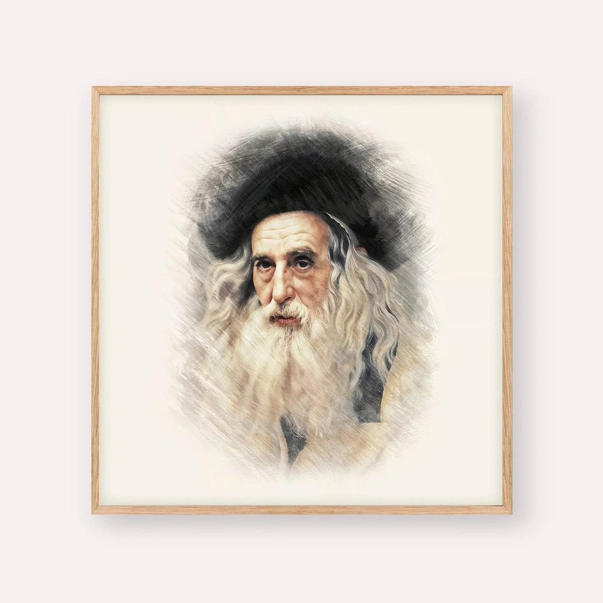 The Ribnitzer, color portrait with wood frame; square format example