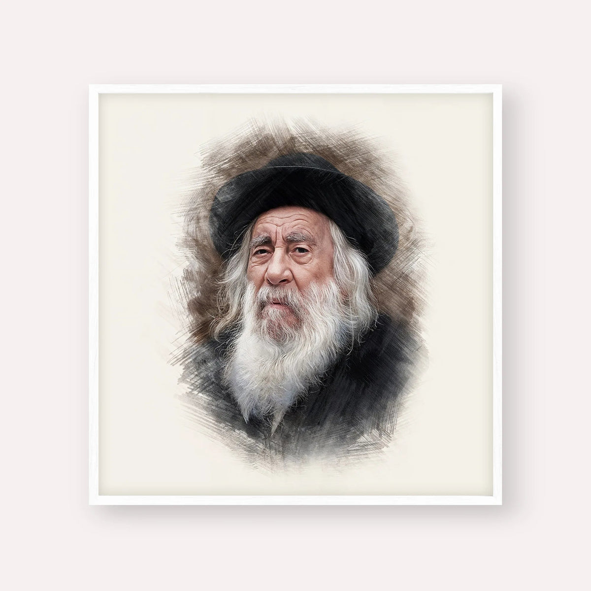 The Steipler, color portrait with white frame; square format example