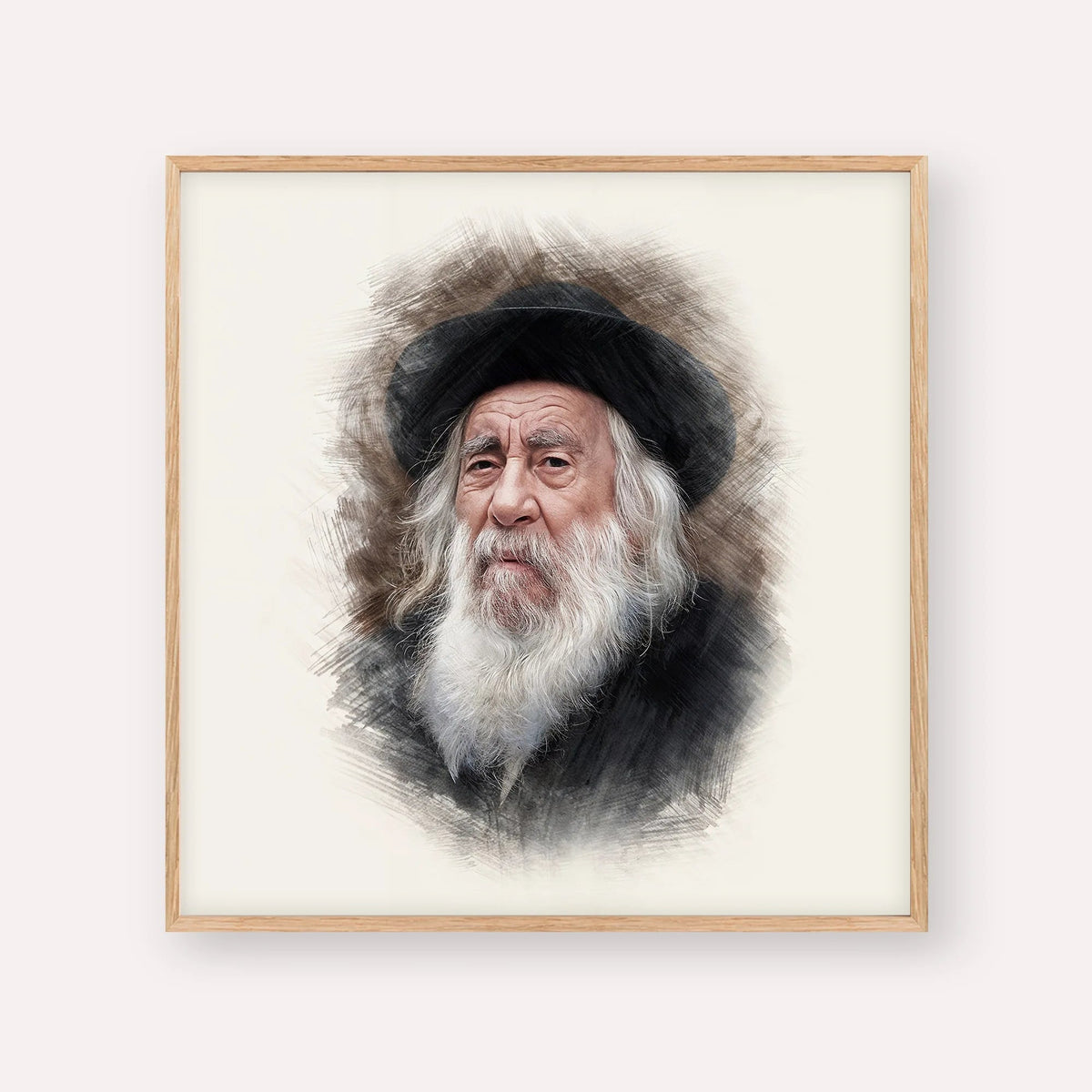 The Steipler, color portrait with wood frame; square format example